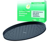 hansgrohe Activera S Douche de tête 240, 1 type de jet, EcoSmart, 28057670, Couleur: noir mat