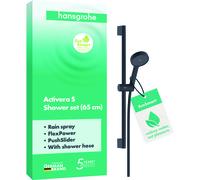 hansgrohe Activera S kit de douche 95, 1 jet, EcoSmart, avec barre de douche 65cm, 28041670, Couleur: noir mat