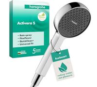 hansgrohe Activera S - Pommeau de douche 8 l/min (EcoSmart), Douchette à main avec 1 type de jet, Douchette ronde, Chromé, 28031000