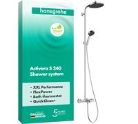hansgrohe Activera S système de douche 240, 1 type de jet, EcoSmart avec thermostat de baignoire Ecostat, 28871000, Couleur: chrome