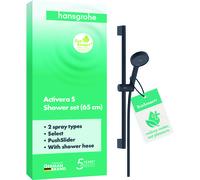 hansgrohe Activera Select S kit de douche 95, 2 jets, EcoSmart+ avec barre de douche 65cm, 28045670, Couleur: noir mat