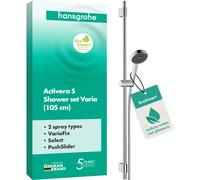 hansgrohe Activera Select S kit de douche 95, 2 jets, EcoSmart avec barre de douche Varia 105cm, 28050000, Couleur: chrome