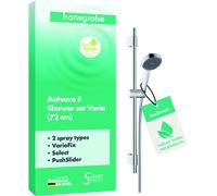 hansgrohe Activera Select S kit de douche 95, 2 jets, EcoSmart avec barre de douche Varia 72cm, 28048000, Couleur: chrome