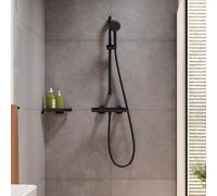 Hansgrohe Système de douche apparent Activera Select S – EcoSmart, barre 65 cm, noir mat