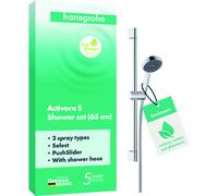 hansgrohe Activera Select S Set de douche 95, 2 types de jets, EcoSmart, avec barre de douche 65cm, 28044000, Couleur: chrome