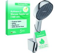 hansgrohe Activera Select S Set de support de douche 95, 2 types de jets, EcoSmart, avec flexibles de douche 160cm, 28054000, Couleur: chrome