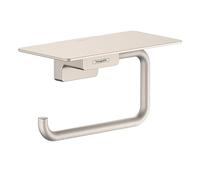 hansgrohe AddStoris 41772820 Porte-Papier Toilette avec étagère en Nickel brossé 15,2 cm
