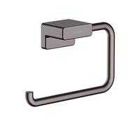 hansgrohe AddStoris - Anneau porte-serviettes, Porte-serviettes pour montage mural, fixation cachée, Accessoires de salle de bains, Noir chromé brossé, 41754340