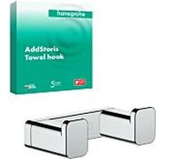 Hansgrohe Crochet double AddStoris 41755000 – fixation murale métal chromé