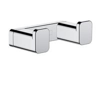 Hansgrohe - AddStoris Crochet double métallique 6,6x2x3,6cm avec fixations cachées, Chrome (41755000)