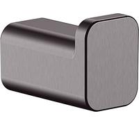 hansgrohe AddStoris - Crochet pour serviette, Porte-serviettes, Crochet pour peignoir, fixation Cachée, Accessoires de salle de bains, Noir chromé brossé, 41742340