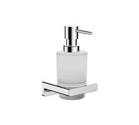 Hansgrohe Distributeur de savon AddStoris 41745000 – montage mural, insert en verre, métal chromé