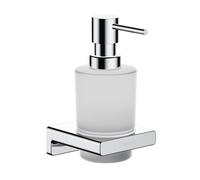 Hansgrohe Distributeur de savon AddStoris 41745000 – montage mural, insert en verre, métal chromé