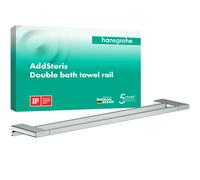 hansgrohe AddStoris Badetuchhalter 41743000 longueur 648mm, double, montage mural, métal, chromé