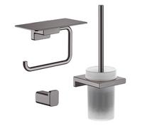 Hansgrohe Addstoris Ensemble d'accessoires WC - 3 pièces - Chrome brossé noir SW651212/SW651127/SW651682