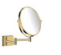 hansgrohe AddStoris - Miroir cosmétique montage mural, Miroir de maquillage, Miroir de rasage avec grossissement 3x, Accessoires de salle de bain, fixation encastrée, Aspect doré poli, 41791990