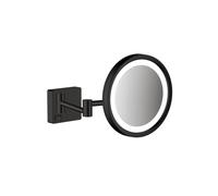 Hansgrohe - AddStoris Miroir cosmétique mural avec éclairage LED, Noir mat (41790670)