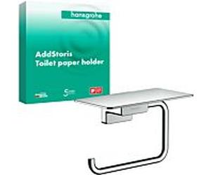 hansgrohe AddStoris Papierrollenhalter 41772000 avec étagère, montage mural, métal, chromé
