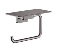 Hansgrohe Support de papier toilette AddStoris 41772340 avec tablette – Chrome noir brossé