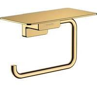 Support de papier toilette hansgrohe AddStoris, avec tablette, 41772990, Couleur: Optique en or poli