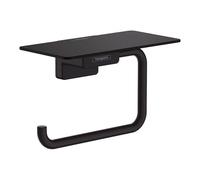 hansgrohe AddStoris Papierrollenhalter 41772670 avec étagère, montage mural, métal, noir mat