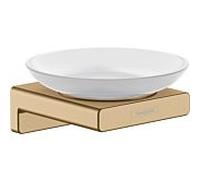 Hansgrohe Porte-savon AddStoris 41746140 – fixation murale, verre et métal, bronze brossé