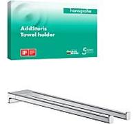 Hansgrohe Porte-serviettes AddStoris 41770000 – 445 mm, 2 bras, fixation murale, métal chromé