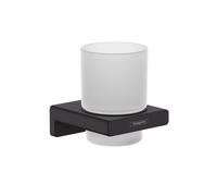 Hansgrohe Porte-verre AddStoris 41749670 avec verre, fixation murale, métal, Noir mat