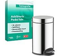 Hansgrohe Poubelle à pédale AddStoris 41775000 capacité 3 l sur pied chromé