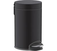 hansgrohe AddStoris - Poubelle de salle de bain avec capacité de 3 l, Poubelle à pédale, Accessoires de salle de bain, Soft Close, Noir mat, 41775670