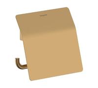 hansgrohe AddStoris S 41783140 Porte-Papier Toilette avec Couvercle, Support de Papier Toilette Mural, Fixation cachée, Accessoire de Salle de Bain, Bronze brossé