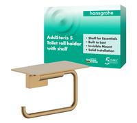 hansgrohe AddStoris S Porte-rouleau de papier avec tablette, 41789140, Couleur: Bronze brossé