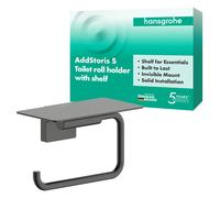 hansgrohe AddStoris S Porte-rouleau de papier avec tablette, 41789340, Couleur: Chrome noir brossé