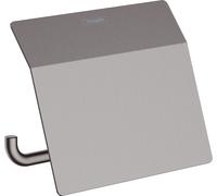 hansgrohe AddStoris support papier toilette avec couvercle, 41753340, Couleur: Chrome noir brossé