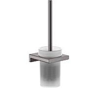 Hansgrohe Support de brosse pour toilettes AddStoris 41752340 – Chrome noir brossé