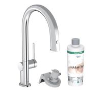 Hansgrohe - Aqittura M91 mitigeur de cuisine 210 FilterSystem, avec douchette extractible 1 jet et kit de démarrage, Chrome (76801000)