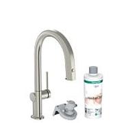 hansgrohe Aqittura M91 robinet de cuisine 76801800 avec bec extractible, 1jet, kit de démarrage, finition acier inoxydable