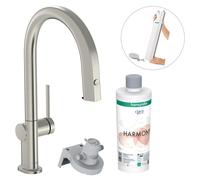 Hansgrohe Robinet de cuisine Aqittura M91 76800800, bec extractible, 1 jet, sBox, inox