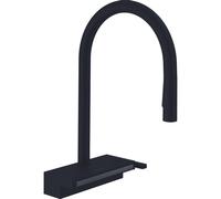 hansgrohe Aquno Select M81 Mitigeur monocommande de cuisine 170, douche extractible, 3 jets, sBox, 8 l/min, 73831670, Couleur: Noir Mat