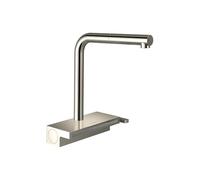 hansgrohe Aquno Select 73836831 Robinet de cuisine à poignée unique en nickel brossé avec pulvérisateur extractible, tête de pulvérisation magnétique, nickel poli