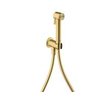 hansgrohe AXOR Bidette Showers Bidette Douchette à main 1jet EcoSmart, ronde, pour eau froide, avec support de douche et flexibles de douche de 1,25m, 29240950, Couleur: laiton brossé