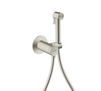 Douches bidette hansgrohe AXOR Pommeau de douche bidette 29242800 1 jet rond pour eau mitigée avec support de pommeau de douche et flexible de douche 1,25 m, acier inoxydable optique