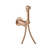 hansgrohe AXOR Bidette Showers Bidette Douchette à main 1jet EcoSmart, ronde, pour eau mitigée, avec support de douche et flexibles de douche 1,25m, 29242310, Couleur: Or rouge brossé