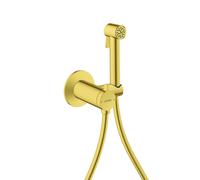 hansgrohe AXOR Bidette Showers Bidette Douchette à main 1jet EcoSmart, ronde, pour eau mitigée, avec support de douche et flexibles de douche 1,25m, 29242990, Couleur: Optique en or poli