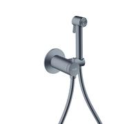 hansgrohe AXOR Bidette Showers Bidette Douchette à main 1jet EcoSmart, ronde, pour eau mitigée, avec support de douche et flexibles de douche 1,25m, 29242340, Couleur: Chrome noir brossé