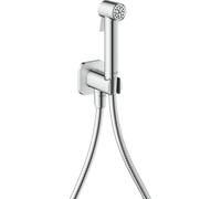 hansgrohe AXOR Bidette Showers Bidette Douchette à main 1jet EcoSmart, softsquare, pour eau froide, avec support de douche et flexibles de douche de 1,25m, 29241000, Couleur: chrome