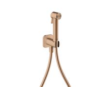 hansgrohe AXOR Bidette Showers Bidette Douchette à main 1jet EcoSmart, softsquare, pour eau froide, avec support de douche et flexibles de douche de 1,25m, 29241310, Couleur: Or rouge brossé