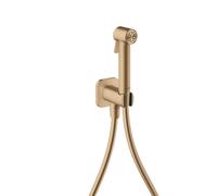 hansgrohe AXOR Bidette Showers Bidette Douchette à main 1jet EcoSmart, softsquare, pour eau froide, avec support de douche et flexibles de douche de 1,25m, 29241140, Couleur: Bronze brossé