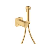 hansgrohe AXOR Bidette Showers Bidette Douchette à main 1jet EcoSmart, softsquare, pour eau mitigée, avec support de douche et flexibles de douche de 1,25m, 29243250, Couleur: Optique or brossé