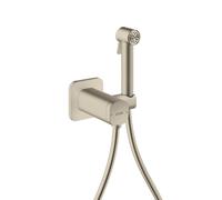hansgrohe AXOR Bidette Showers Bidette Douchette à main 1jet EcoSmart, softsquare, pour eau mitigée, avec support de douche et flexibles de douche de 1,25m, 29243820, Couleur: Nickel brossé
